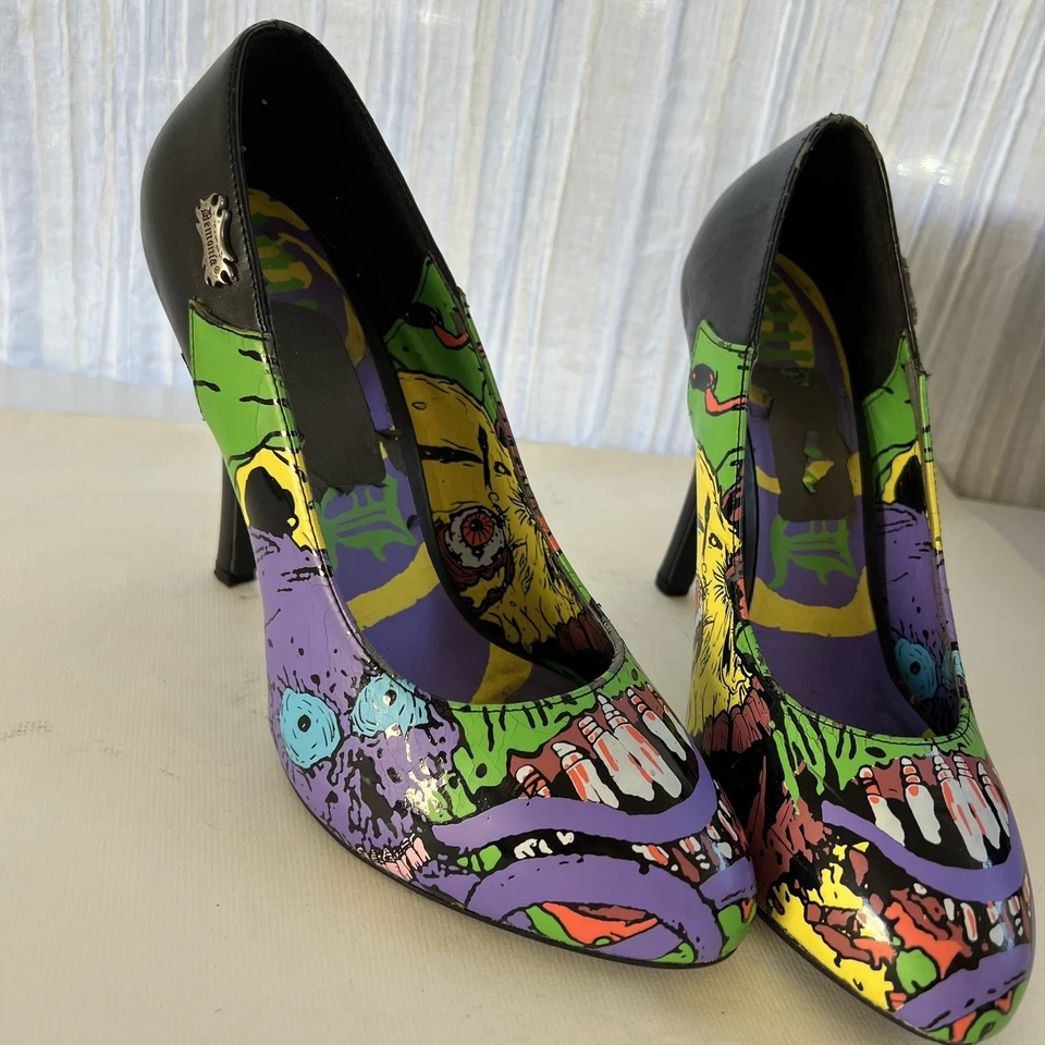 Bombas de Salto Demonia Zombie 03 Goth/Punk 4.3/4" Tamanho 7.5 - Imagem 4 de 4