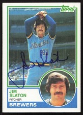 Jim Slaton Signed 1983 Topps Card #114 Milwaukee Brewers