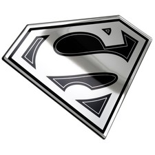 Superman Classic Logo Sticker Decal - Black Chrome - Fan Emblems - 4.3 X 3.4 Superman Classic Logo Sticker Decal - Black Chrome - Fan Emblems - 4.3 X 3.4