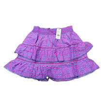 Vineyard Vines Sz M Anegada Block Tiered Ruffled Skirt Bayside Blue Purple NWT
