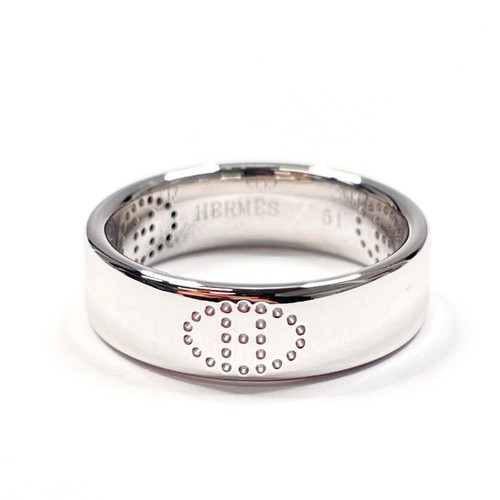 5.5(US Size) HERMES Ring Eclipse Luban K18 white gold Women jewelry accessory