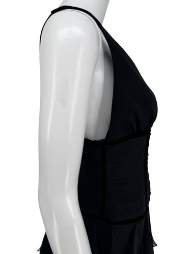 Vestido Pamella Roland negro de gasa en capas - talla 8 - Imagen 7 de 11