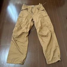 AURALEE Beige Cargo Pants Size 3 Used Cotton Polyester Work Trousers