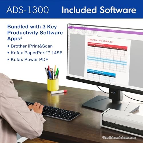 ADS-1300 Compact Desktop Scanner | Scan Speeds of Up to 30ppm | Single Pass D... - Picture 7 of 8