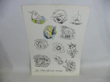 Vintage 1980 Mike Rollo Malone tattoo flash. Great condition.