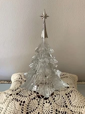 1980s Avon Gallery Originals CRYSTAL CHRISTMAS TREE-w/Silverstone Star- 6" x 4"d