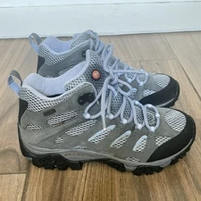 Merrell Moab Shoe Size 7.5 Grey Mid J88792  Waterproof Trail Hiking
