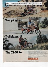 Original 1975 Honda CT-90 K6 motorcycle vintage print ad, advertising