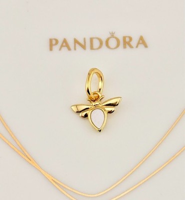 Neu Original Pandora Shine Gold Pandora ME Weiße Biene Mini Dangle Charm 763826C01