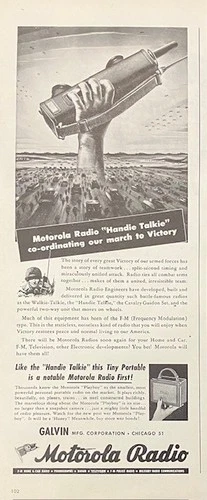 1944 Vintage Original Rare Motorola Radio Walkie Talkie Military WW2 Army War AD