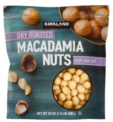 Kirkland Signature Dry Roasted Macadamia Nuts Sea Salt 24oz Bag 1.5lb EXP 02/27