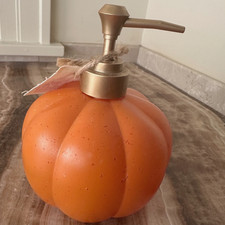 Pumpkin Soap Pump Dispenser Orange 16oz Fall Decor Thanksgiving Halloween