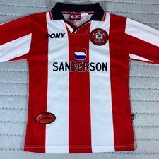 Southampton 1997 1999 Pony Home Jersey Youth Sz Sanderson Sponsor Vintage Rare