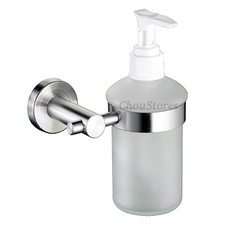 Wall Mount Pump Liquid Soap Dispenser Brushed Stainless Steel Bathroom Fixture