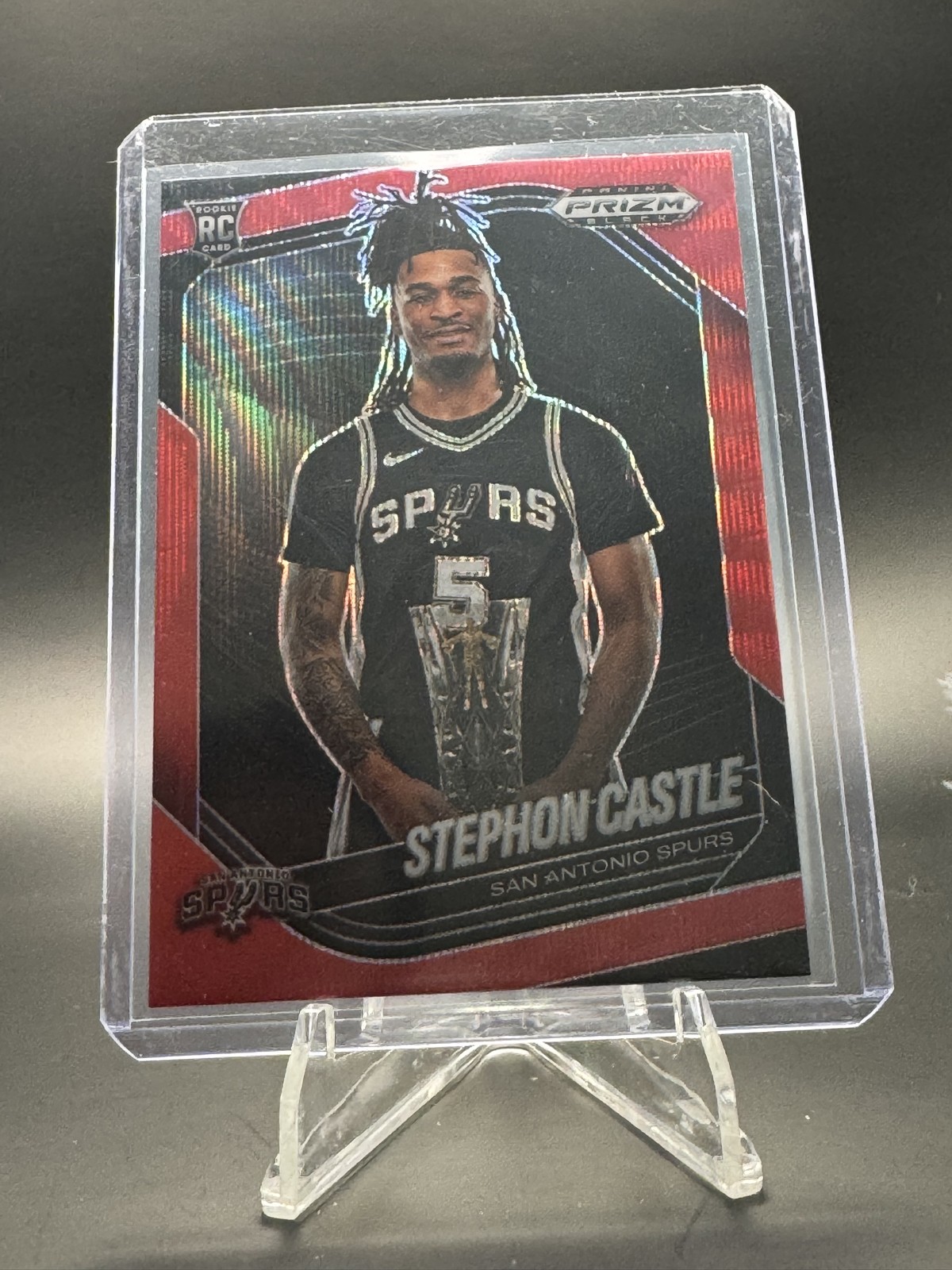 2024-25 Panini Prizm Black - Stephon Castle, #96 Ruby Wave Prizm (RC)