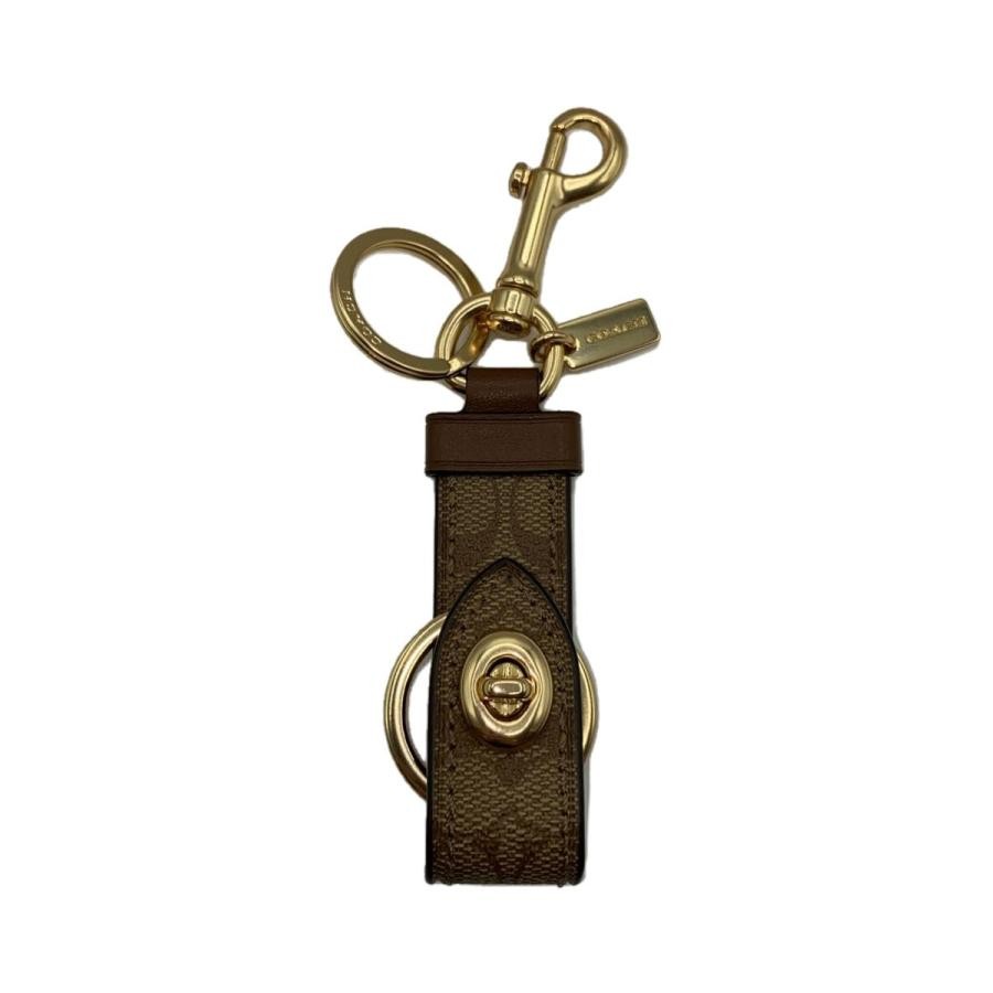 Coach key case leather black authentic