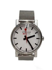 MONDAINE 30300 White Dial Quartz Near Mint JAPAN