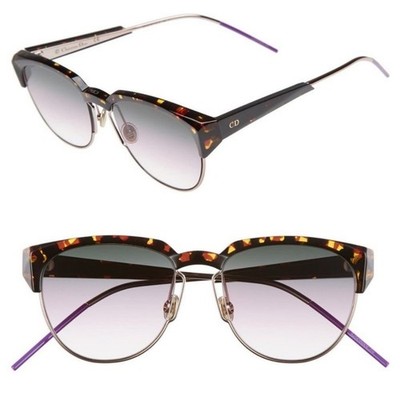 New Dior Faceted Spectral Sunglasses 01KSO Havana Gold Violet Gradient 53-18