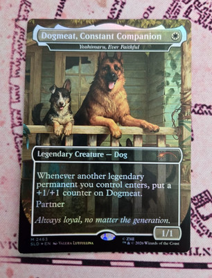MTG Foil Dogmeat, Constant Companion Borderless Yoshimaru Fallout Secret Lair NM