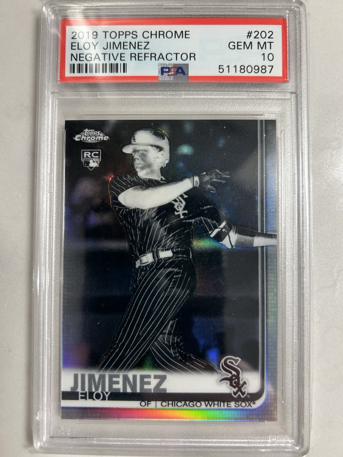 2019 Topps Chrome Eloy Jimenez #202 Negative Refractor (RC) PSA 10
