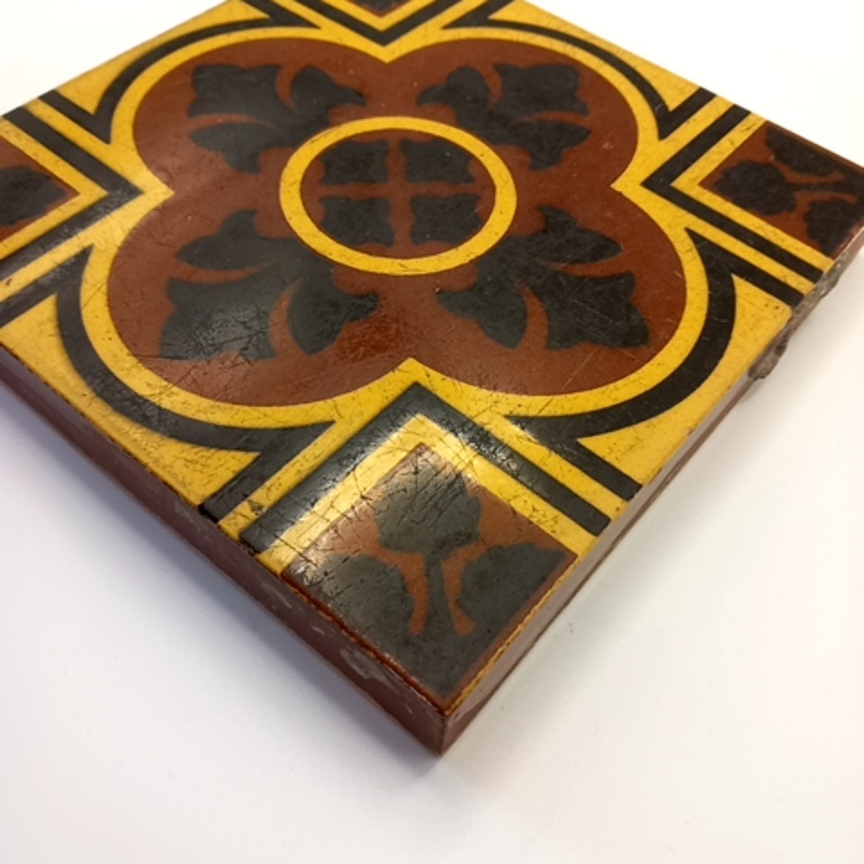 Rustic Encaustic Tile Antique Godwin Encaustic Gothic Revival 15cm Square Collectible Tile ...