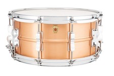 Ludwig Acro Copper 6.5x14" 10 TwinLug Seamless Brushed Shell Snare Drum USA Made
