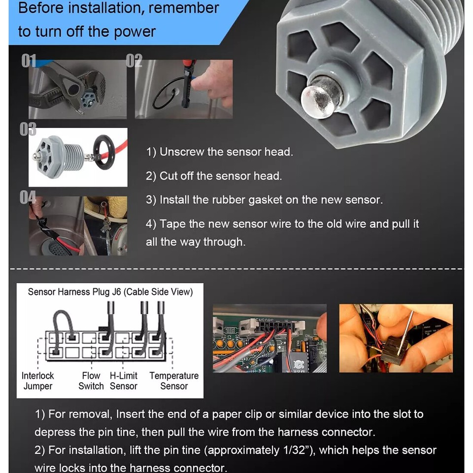 6600167 Temperature Sensor Cable&ORing Fit for Sundance Spas&Jacuzzi