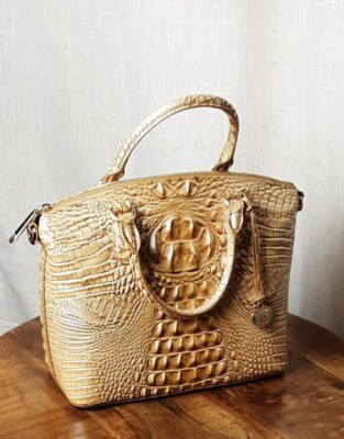 NWT Brahmin Duxbury Satchel Dune Melbourne Genuine Leather Bag $295