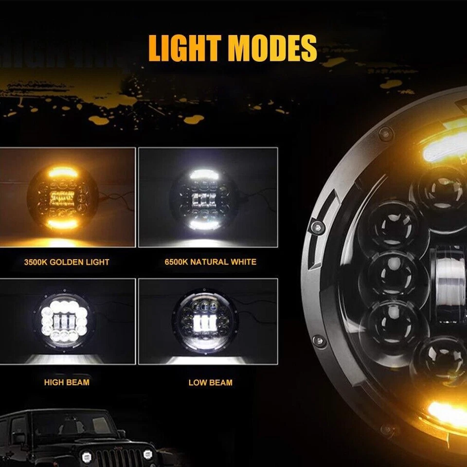 7" INCH Halo LED Headlight DRL & 4" Fog Lights Combo Kit For Hummer H2 H3T 06-10 - Изображение 4 из 4