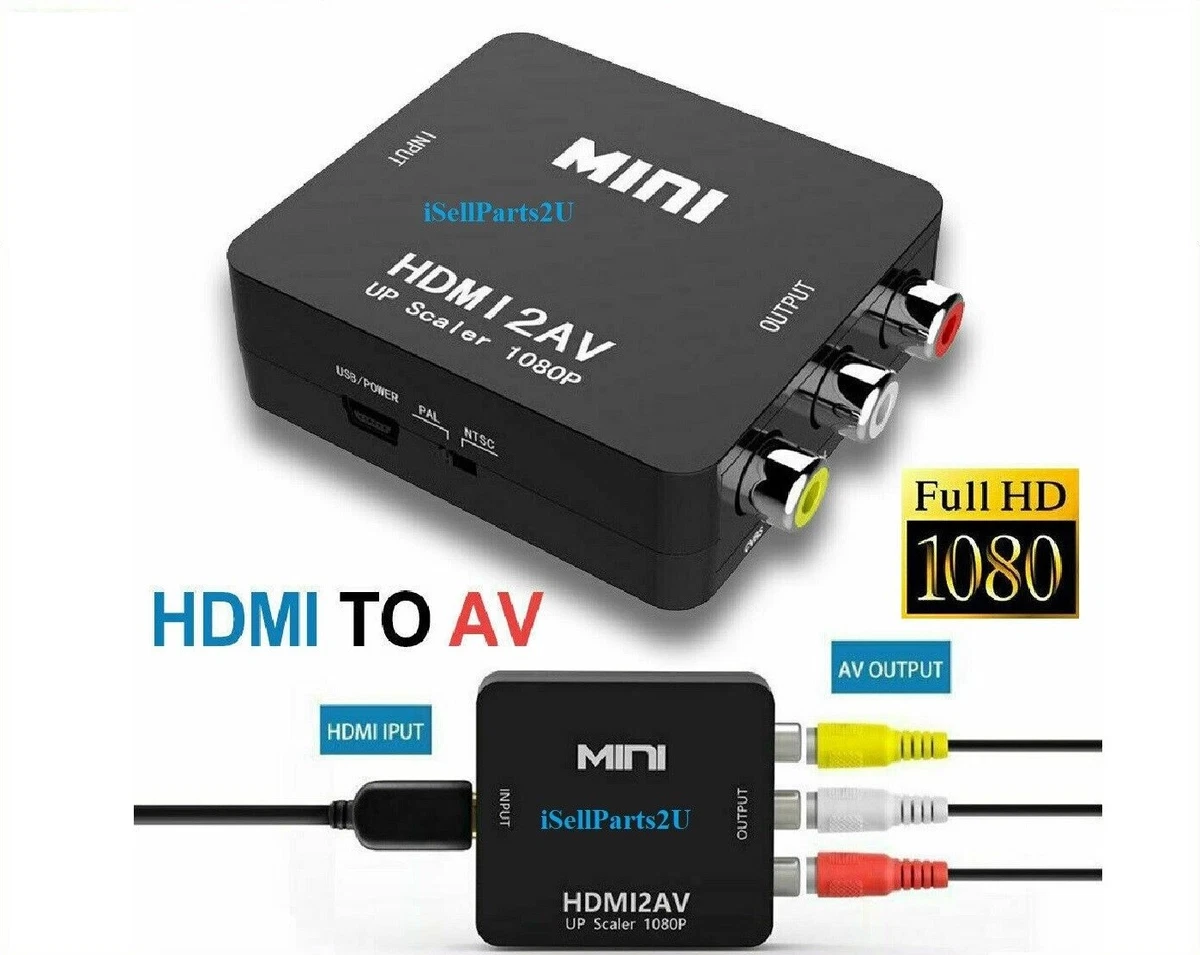 Adaptador Convertidor HDMI a RCA AV 1080p HD PAL/NTSC 