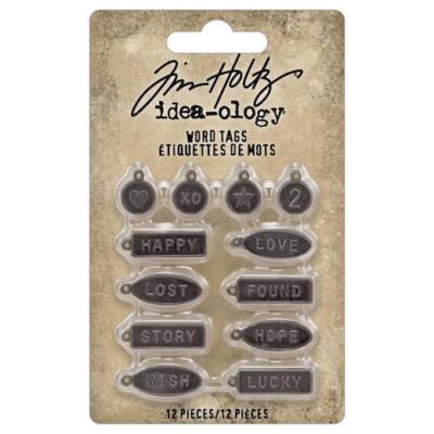 Tim Holtz Idea-Ologie Metall Wort-Tags 12 Stck.