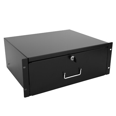 Raising Electronics 19 Inch Rack Mount DJ Lockable 14''Deep Drawer with Key 4U 
