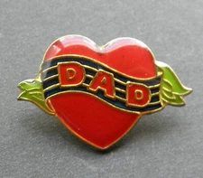 I LOVE DAD FATHER HEART LAPEL PIN BADGE 1 INCH