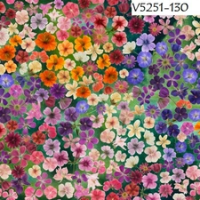 Wild Flowers Cotton Quilt Fabric by Hoffman BTY V5251-130 Multi Floral