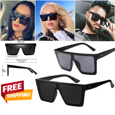 Women Men Sunglasses Designer Oversized Flat Top Square Fashionable Luxury New