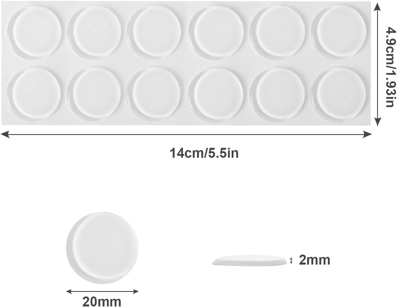 Self Adhesive Glass Table Top Bumpers, Clear Glass Table Top anti Slip