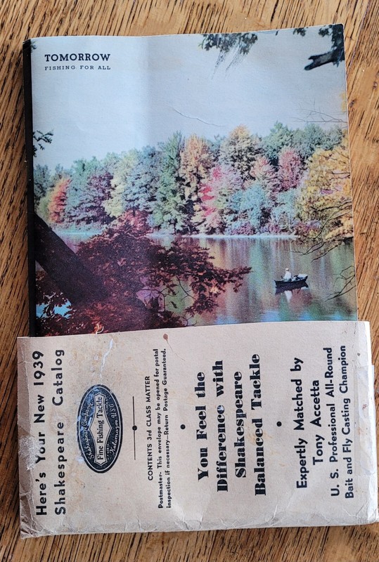 1939 Shakespeare Fine Fishing Tackle Catalog 39-A with original sleeve EXCELLENT