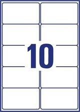 Image of Genuine Avery 3679 Shipping Labels - White - 97 x 55 mm - 10 per sheet