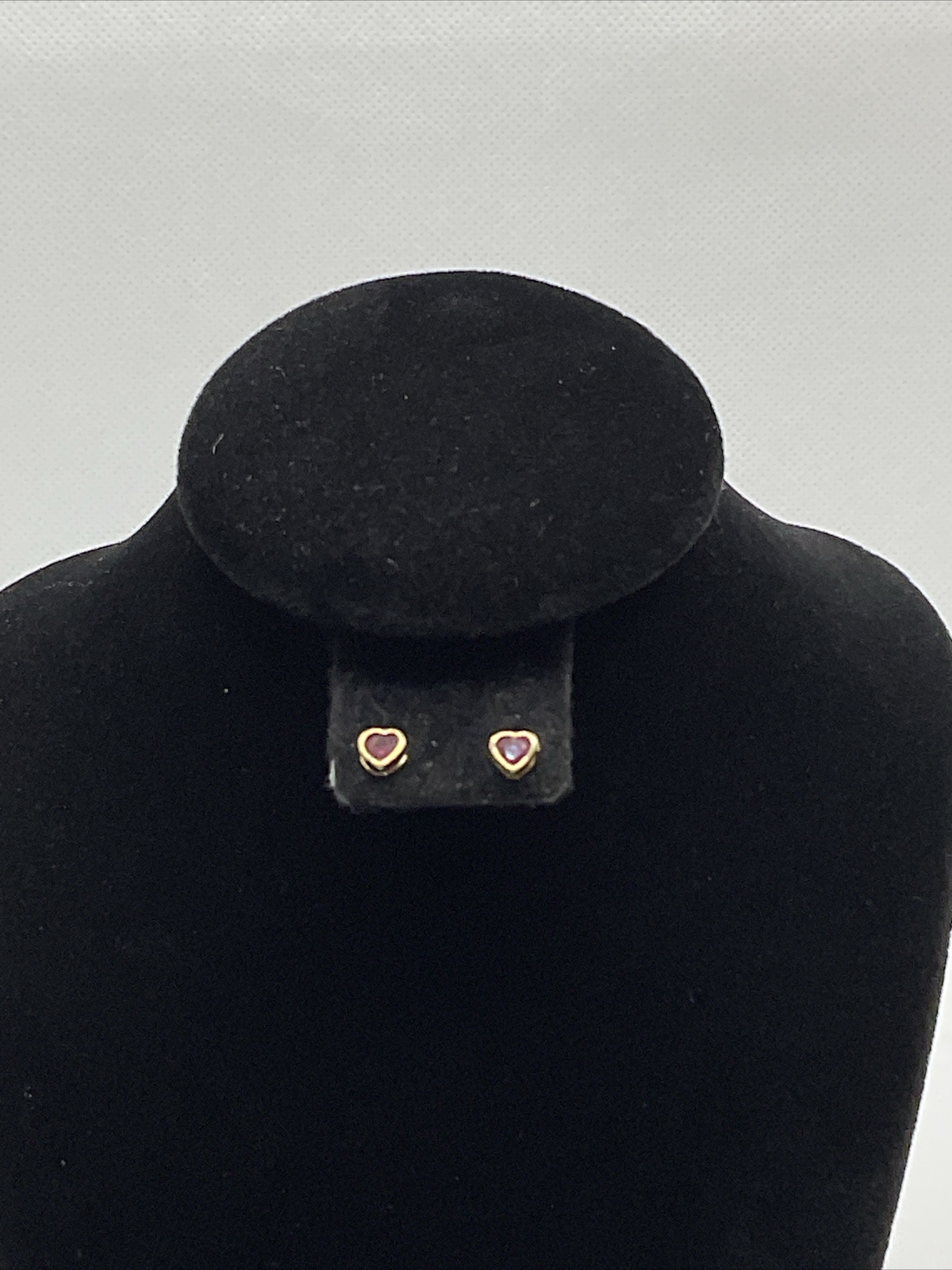 CUTE Solid 14K Yellow Gold Created Ruby HEART Sha… - image 3