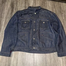 Vintage 70’s  JCPenney Denim Jacket Quilted Red Lining Men's Large Chore Barn