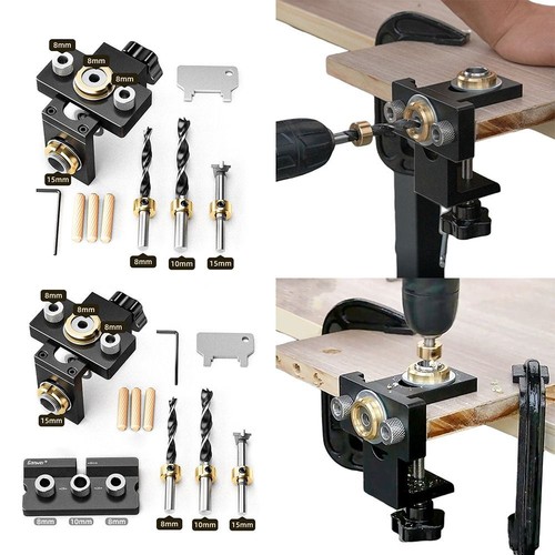 Huolimm Dowel Jig Taladro de plantilla para agujeros rectos, ajustable