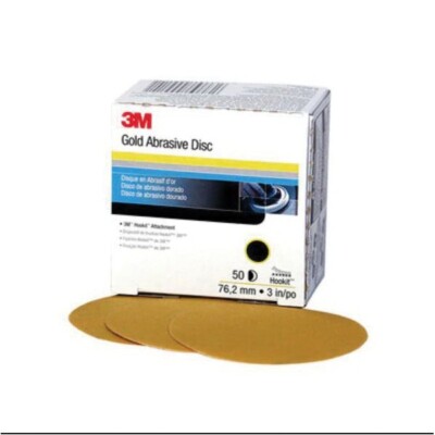 3M 00916 216U Series Abrasive Disc, 3'', P220 Grit, Hook and Loop, 50/BOX