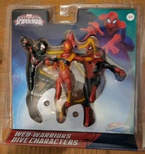 Marvel Swimways "Web-Warriors" Spider-Man Dive Figure, Iron Spider, Kid Arachnid
