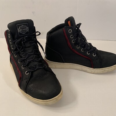 Harley-Davidson Womens Mackey Waterproof Black Leather Biker Boots D87165 