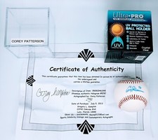 MLB STAR COREY PATTERSON Signed Autographed OLB BASEBALL W/COA CASE CHICAGO CUBS