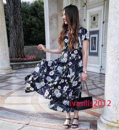 ZARA NEW WOMAN LONG FLORAL PRINT DRESS 