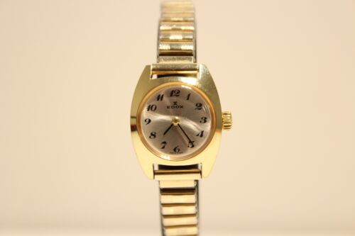 VINTAGE SMALL LUXURY CLASSIC SWISS GOLD PLATED LADIES MECHANICAL WATCH "EDOX"