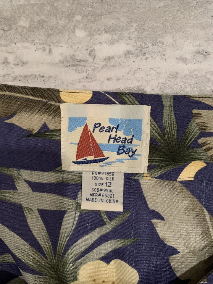 Maxi falda de seda Pearl Head Bay talla 12 falda envolvente azul floral Foto 4 de 4