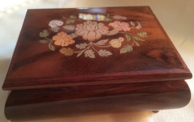 Notturno Inlaid Wood Work Musical Jewelry Box Trinket Torna A Suriento Italy*