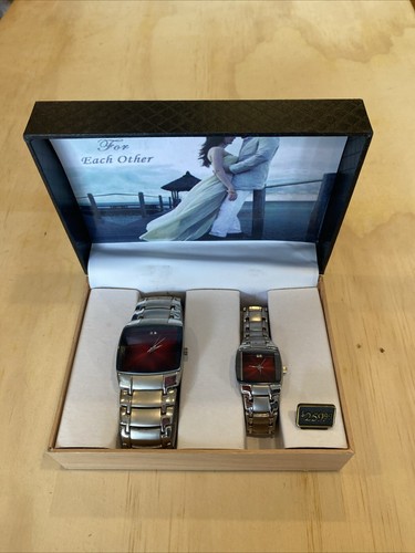 8110) 2er Set: Charles Raymond New York Quarz Stahlgehäuse His & Her Uhren